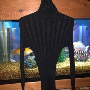 Shimmery black turtleneck
